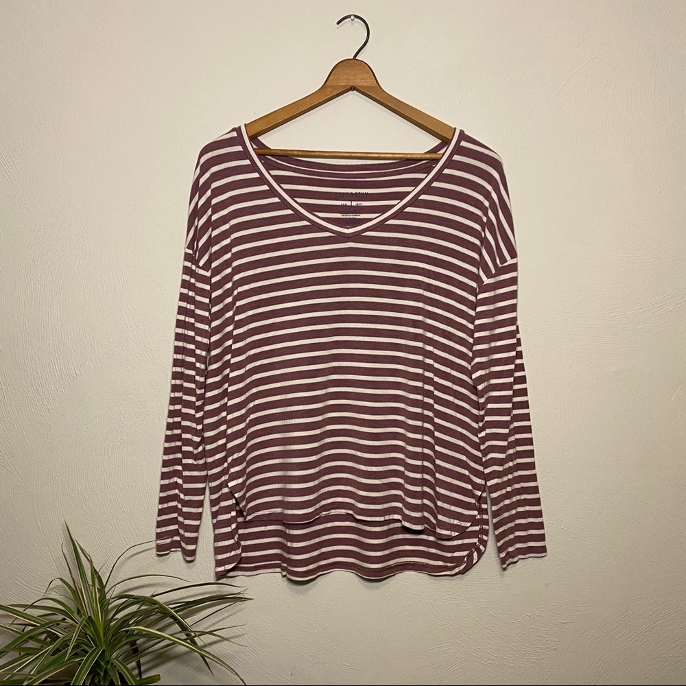 American Eagle Striped Long Sleeve Shirt